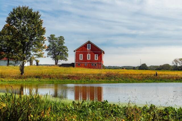 Red Barn Photo Print Farmhouse Wall Art - Digital Download - image 1