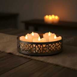 6 Real Wax Flameless Led Tea Lights - Flickering Candles For Home, Wedding & Holiday Decor - thumbnail 1