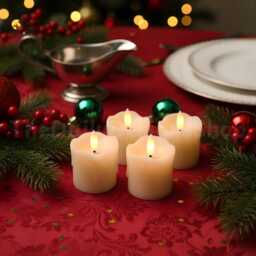 6 Real Wax Flameless Led Tea Lights - Flickering Candles For Home, Wedding & Holiday Decor - thumbnail 3