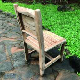 Solid Teak Rustic Slatted Chair For Indoor Or Outdoor Use - thumbnail 3
