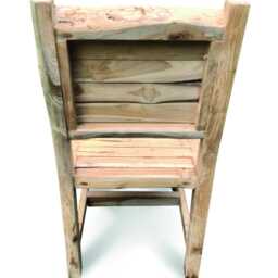 Solid Teak Rustic Slatted Chair For Indoor Or Outdoor Use - thumbnail 4