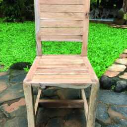 Solid Teak Rustic Slatted Chair For Indoor Or Outdoor Use - thumbnail 2