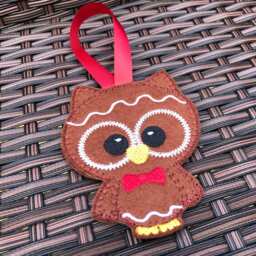 Gingerbread Owl, Owl Decoration, Hanging Wall Valentines Gift, Mother's Day Gift - thumbnail 3