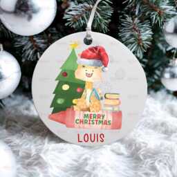 Personalised Kids Christmas Decoration - Grandson Santa Gift Custom Bauble For Boys Stocking Filler Eve Box - thumbnail 1