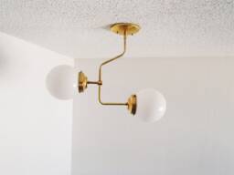 Flush Mount Ceiling Light - Modern Brass Contemporary Lighting Globe Shade Geometric - thumbnail 1