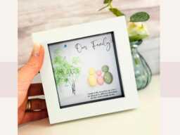 Personalised Pebble Frame For Her, Mothers Day Gift, Birthday Mum, Wedding Gift List Ideas Family Photo - thumbnail 1