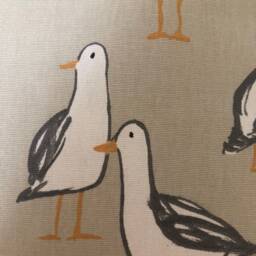 "Laridae Seagull Cushion Covers Coastal Taupe Grey Cotton Pillows - Set Of 2 16""-24" - thumbnail 3