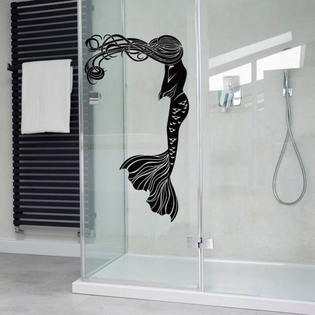 Mermaid Wall Decal Under The Sea, Nautical Bathroom Shower Decor - image 1