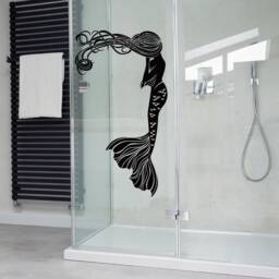 Mermaid Wall Decal Under The Sea, Nautical Bathroom Shower Decor - thumbnail 1