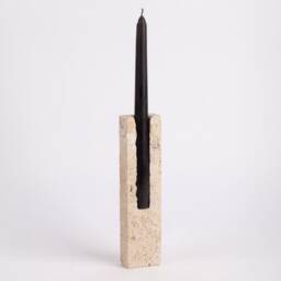 Handmade Beige Travertine Planter With Glass Tube - thumbnail 3