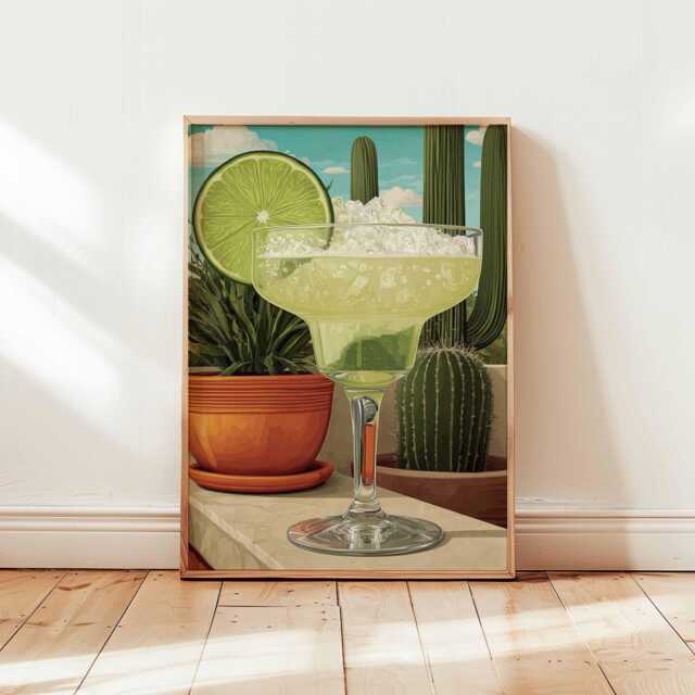 Margarita Poster, Cocktail Drink Print, Mexican Bar Wall Art, Alcohol Decor, Recipe Kitchen Prints, Party Posters - image 1