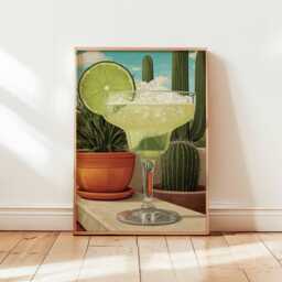 Margarita Poster, Cocktail Drink Print, Mexican Bar Wall Art, Alcohol Decor, Recipe Kitchen Prints, Party Posters - thumbnail 1