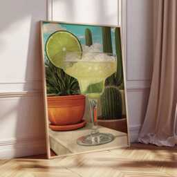 Margarita Poster, Cocktail Drink Print, Mexican Bar Wall Art, Alcohol Decor, Recipe Kitchen Prints, Party Posters - thumbnail 2