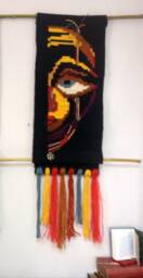 "Handwoven Wool Wall Hanging ""The Mask - Scene Of A Man"