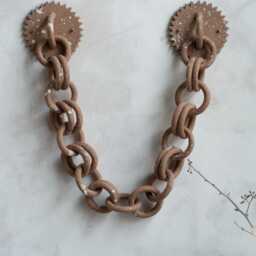 stoneware Ceramic Link Chain Wall Hanging Nomadic Sculpture - thumbnail 3