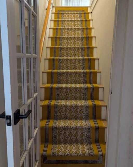Hand Block Print Cotton Carpet Bohemian Runner Living Room Rug Stair Runner Handwoven Kitchen 3x10 5x10 4x20 Ft - image 1