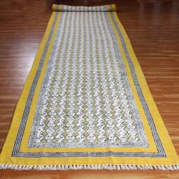 Hand Block Print Cotton Carpet Bohemian Runner Living Room Rug Stair Runner Handwoven Kitchen 3x10 5x10 4x20 Ft - thumbnail 3