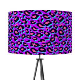 Neon Purple Leopard Print Velvet Lampshade Drum Lamp Shade 25cm 30cm 35cm 40cm 45cm Ceiling , Table Luxury Living, Animal - thumbnail 1