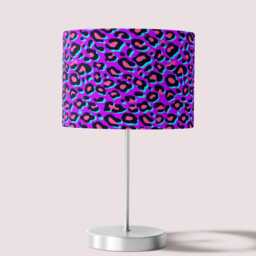 Neon Purple Leopard Print Velvet Lampshade Drum Lamp Shade 25cm 30cm 35cm 40cm 45cm Ceiling , Table Luxury Living, Animal - thumbnail 2