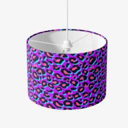 Neon Purple Leopard Print Velvet Lampshade Drum Lamp Shade 25cm 30cm 35cm 40cm 45cm Ceiling , Table Luxury Living, Animal - thumbnail 3