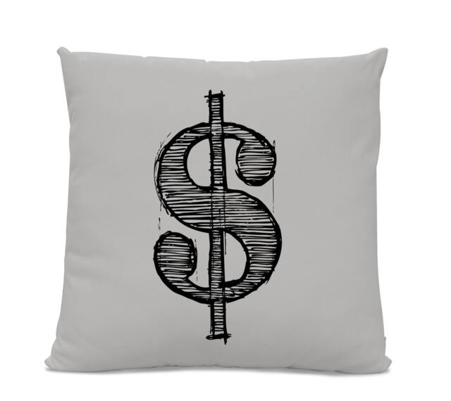 Dollar Sign Pillow - Money With Money Symbol Monogrammed Custom Throw