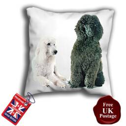 Black & White Poodle, Poodle Cushion, Pillow - thumbnail 1
