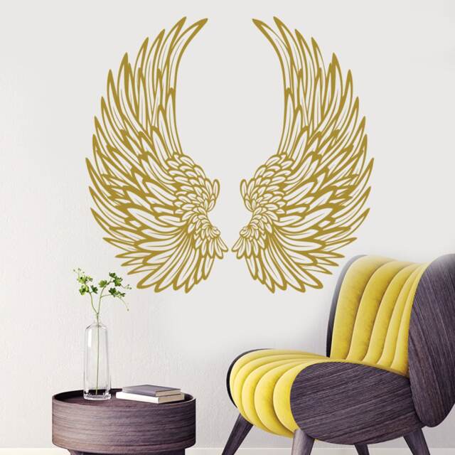 Angel Wings Wall Decal, Sticker, Vinyl Sticker Decals, Bird Home Decor, Fashion Bedroom Decor J637 - image 1