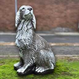 Stone Cocker Spaniel Dog Statue Garden Pet Sculpture Handmade Concrete Ornament Outdoor Cement Figure Memorial Decor Art - thumbnail 4