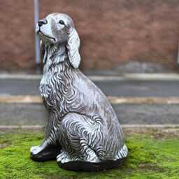 Stone Cocker Spaniel Dog Statue Garden Pet Sculpture Handmade Concrete Ornament Outdoor Cement Figure Memorial Decor Art - thumbnail 3