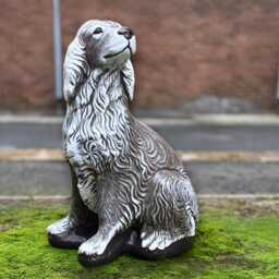 Stone Cocker Spaniel Dog Statue Garden Pet Sculpture Handmade Concrete Ornament Outdoor Cement Figure Memorial Decor Art - thumbnail 1