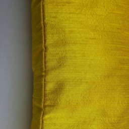 Yellow Raw Silk Pillow Cover - Handmade Decorative Cushion - thumbnail 3