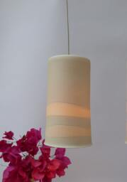 Porcelain Cylinder With Two Light Bars, Hanging Lamp