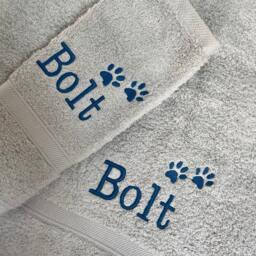 Personalised Embroidery Pet Towel - Dog Flannel Embroidery Bath Towel - thumbnail 3