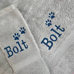 Personalised Embroidery Pet Towel - Dog Flannel Embroidery Bath Towel - thumbnail 1