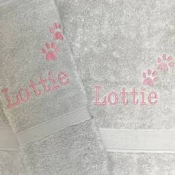 Personalised Embroidery Pet Towel - Dog Flannel Embroidery Bath Towel - thumbnail 4