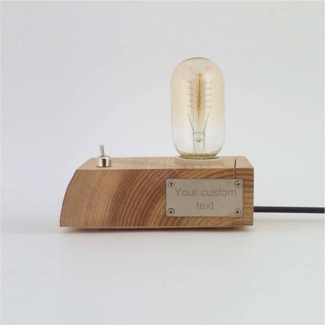 Wooden Edison Lamp - Oak Wood, Industrial Design - image 1