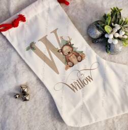 Christmas Stocking, Santa Xmas Decoration, Personalised Gift, Childs