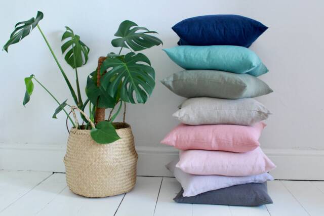 Softened Linen Cushion Cover, Stonewashed Cushions, Pure Throw Pillow Covers 45cm X - 18 - image 1