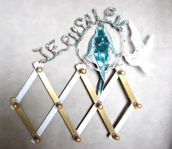 Jerusalem Israel Pigeon Peace Angel Rack Ooak - image 1