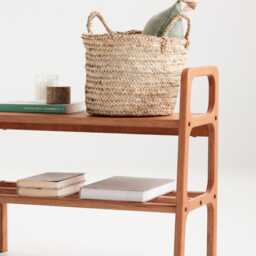 Handmade Bench, Wood Entryway Shoe Storage, Storage Mid Century Modern Entryway Teak Bench - thumbnail 3