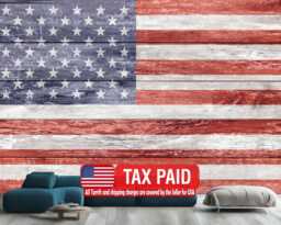 Wallpaper, Vintage American Flag Wood Wall Decal, Peel & Stick Mural