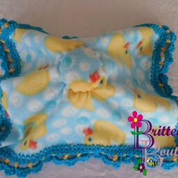 Crochet Yellow Duck Baby Lovey Fleece Security Blanket - thumbnail 4