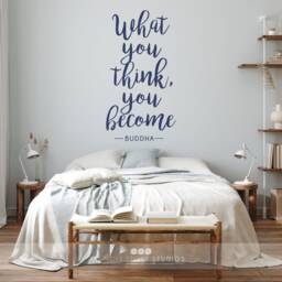 What You Think Become - Buddha Quote Vinyl Wall Decal Words Custom Home Decor - thumbnail 2