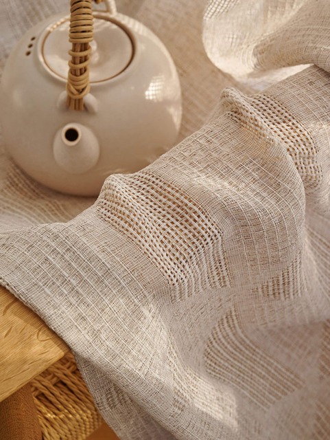 Rehan Linen Sheer Curtain, Custom Cotton Curtain Drapes, Extra Long For Bedroom & Livingroom, 1Pc - image 1
