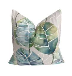 Voyage - Cassava Capri Wonderful Leaf Design Cushion Cover Handmade Throw Pillow Designer Home D??cor - thumbnail 1