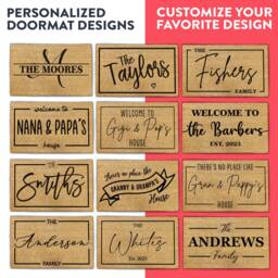 Personalized Doormat Designs - Customize Your Favorite Design Custom Door Mat Gift Family Name Rug For Grandparent