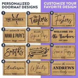 Personalized Doormat Designs - Customize Your Favorite Design Custom Door Mat Gift Family Name Rug For Grandparent - thumbnail 3