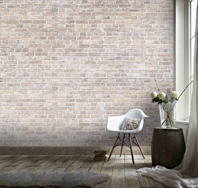 3D Stone Brick Texture Wallpaper Light Color Peel & Stick Wall Mural - image 1