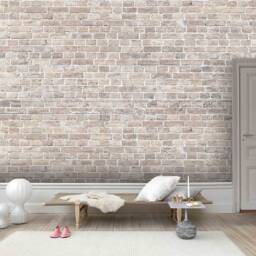 3D Stone Brick Texture Wallpaper Light Color Peel & Stick Wall Mural - thumbnail 2