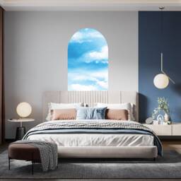 Clouds Arch Decal , Headboard Wall Peel & Stick Removable Sticker - Thevinylcreations - thumbnail 4